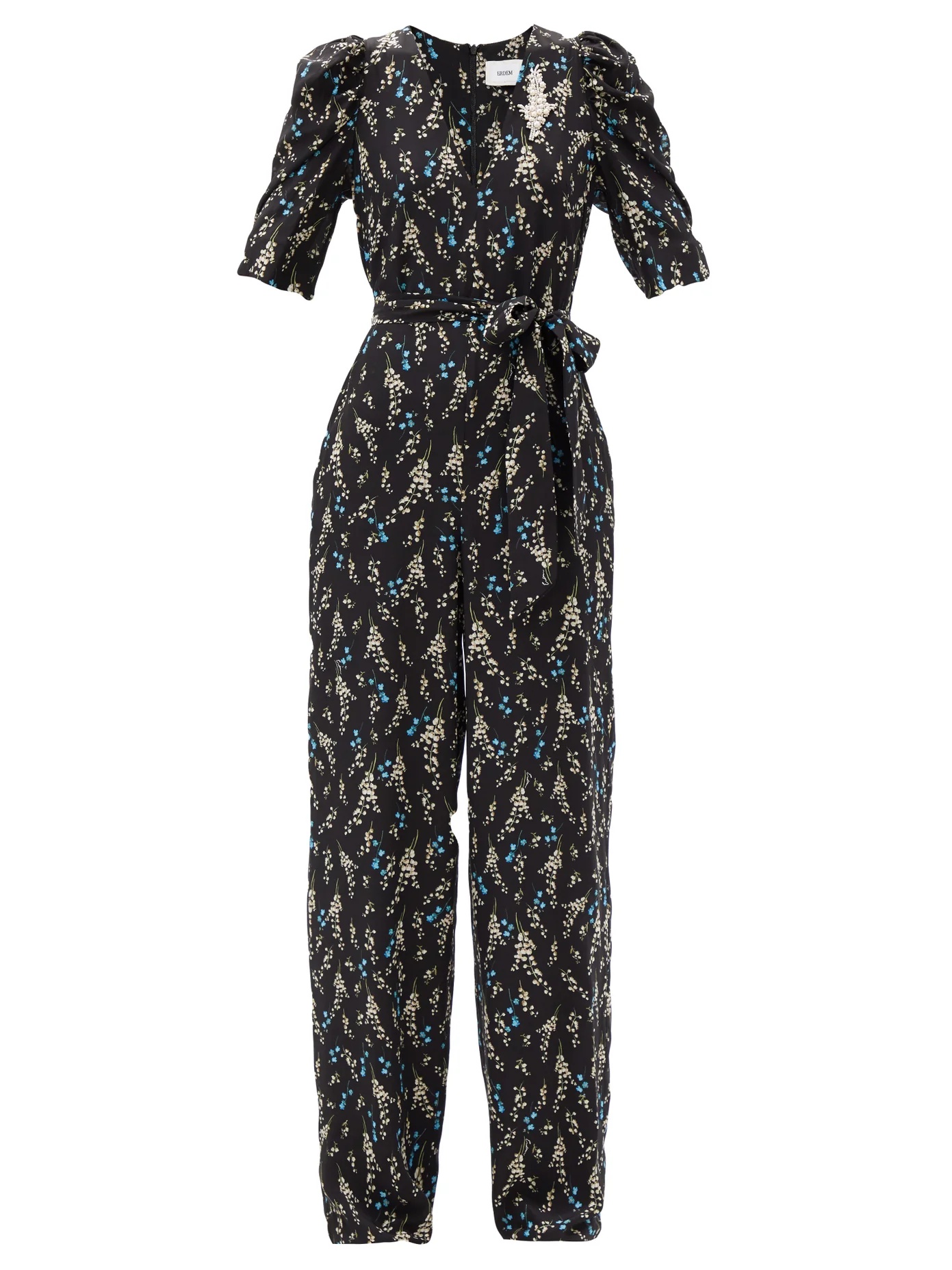 Iberis floral-print silk crepe de Chine jumpsuit - 1