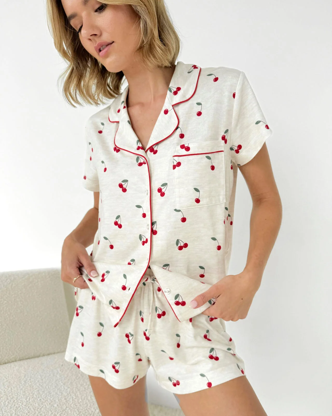 Cherry Toss Flora Pillowsoft Short Set - 1