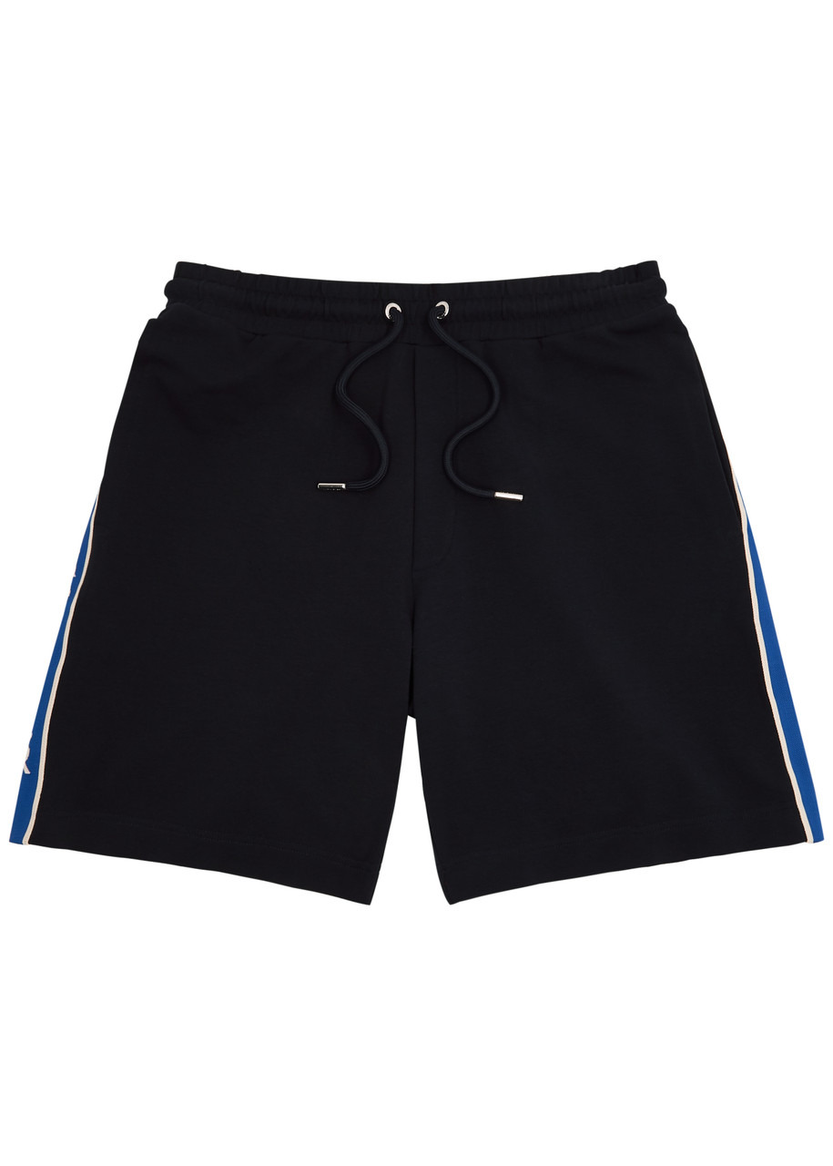 Stripe-trimmed stretch-cotton shorts - 1