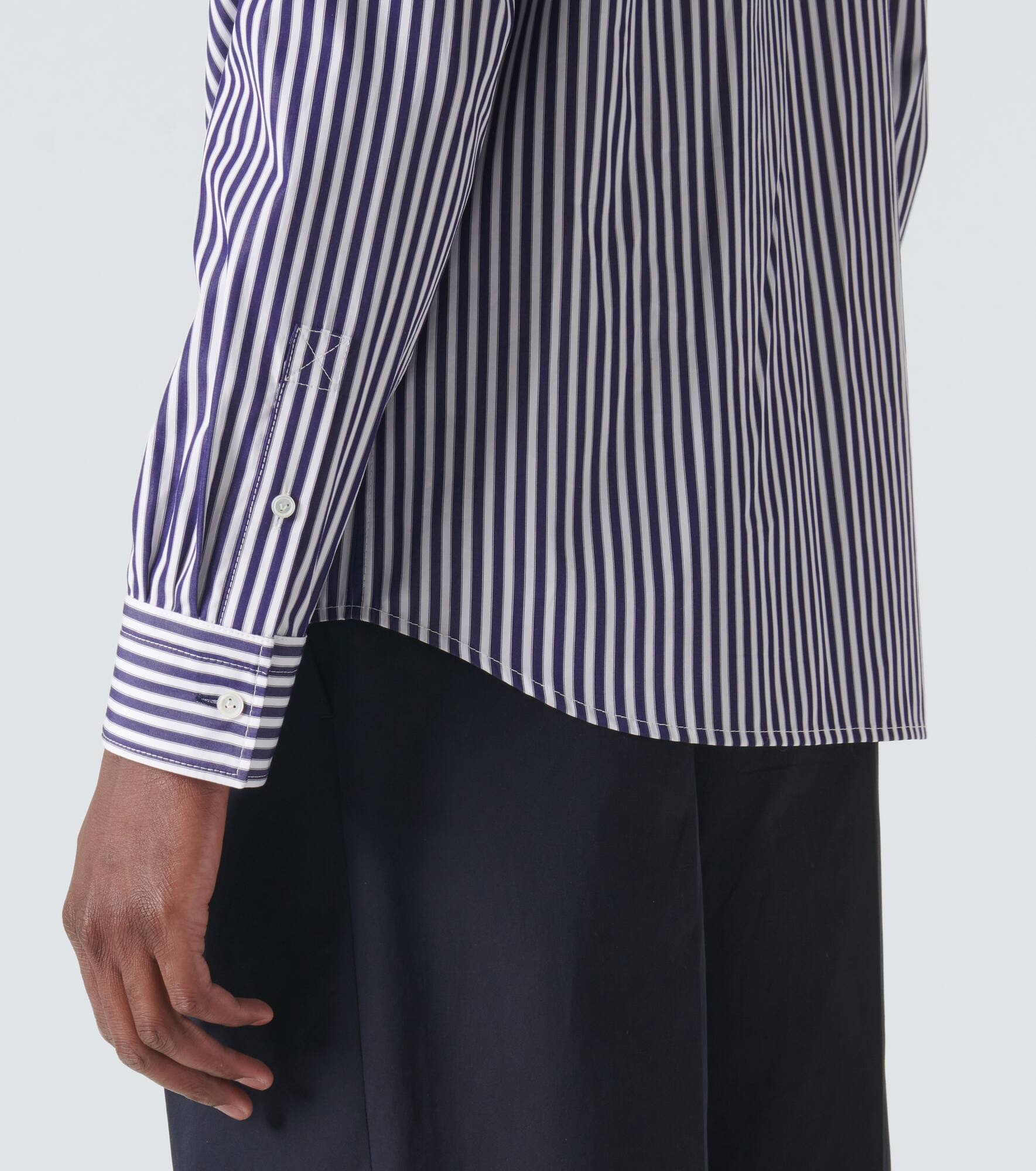 Striped cotton poplin shirt - 6