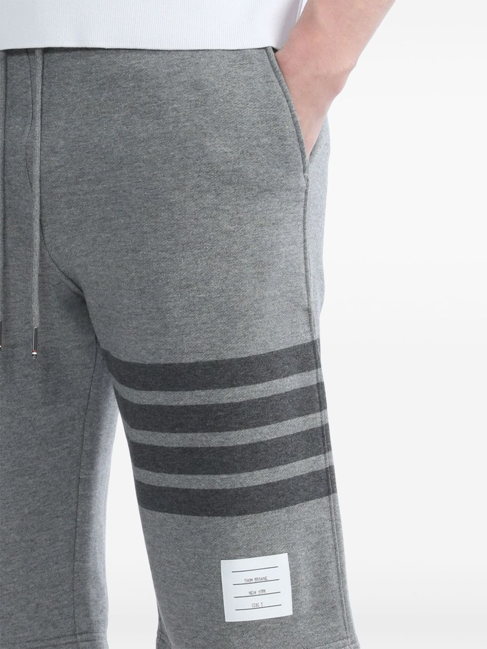 cotton striped track shorts - 5