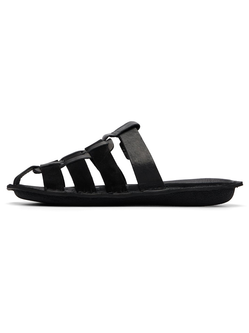 Comme des Garçons Homme Black VIBAe Edition Steer Smooth & Suede Sandals outlook
