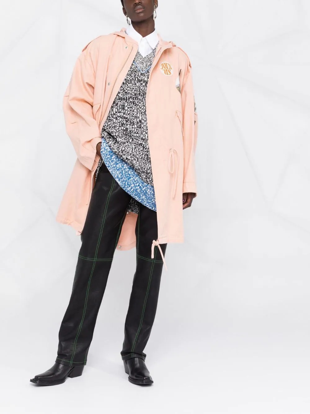 photograph-print hooded coat - 2