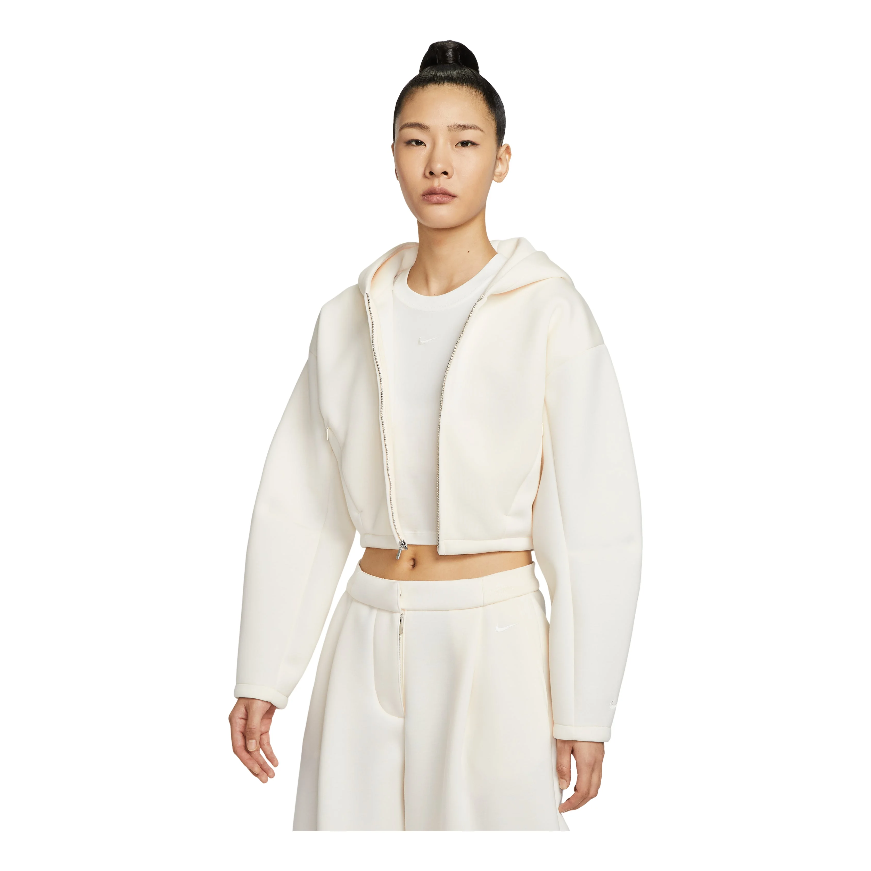 (WMNS) Nike Oversized Full-Zip Jacket 'Pale Ivory Sail' HV2077-110 - 1