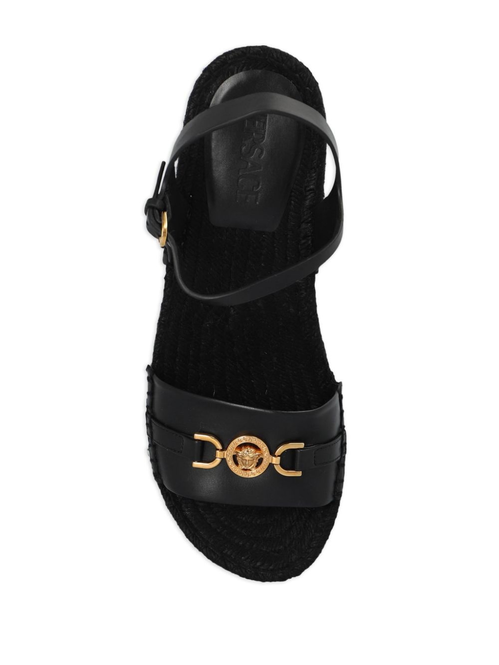 Barocco leather wedge sandals - 4