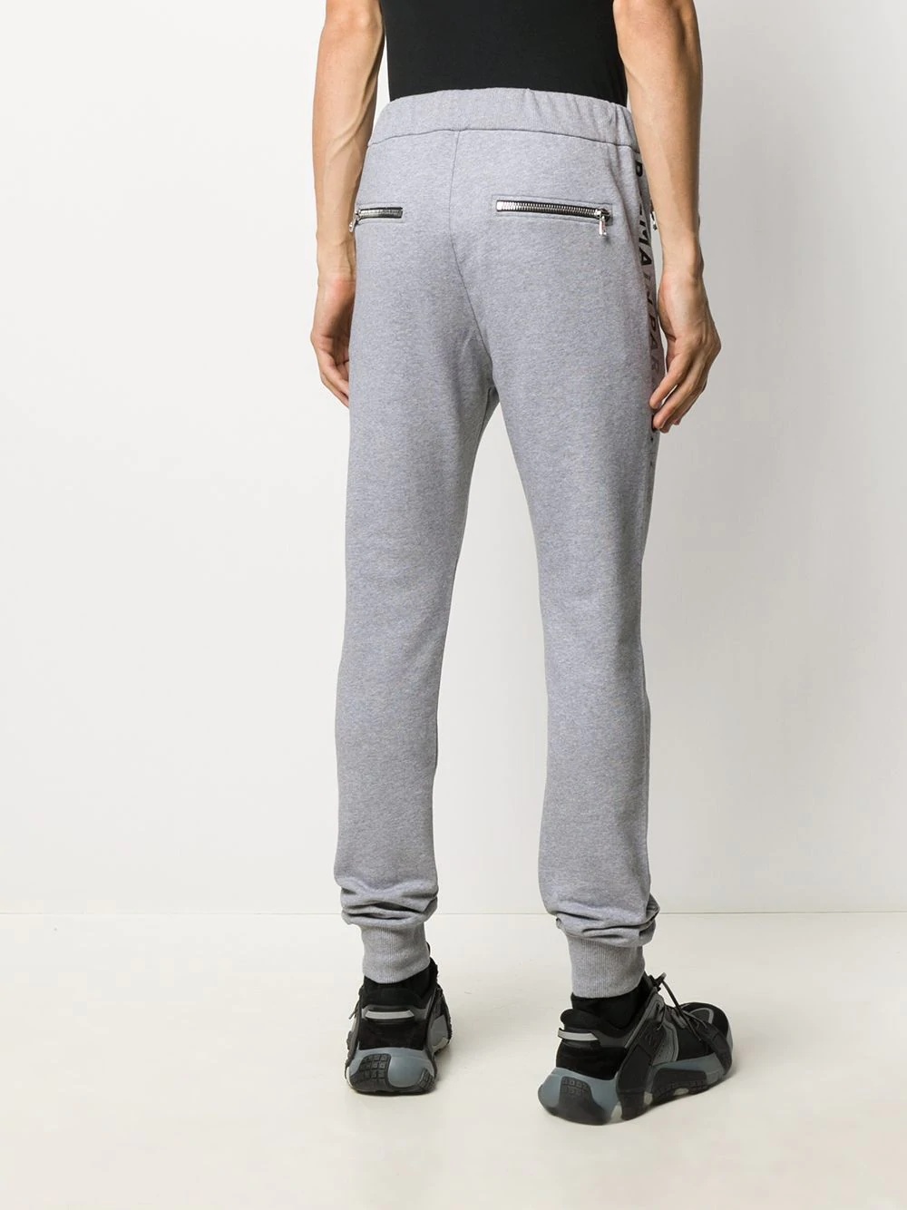 logo-print tapered track pants - 4