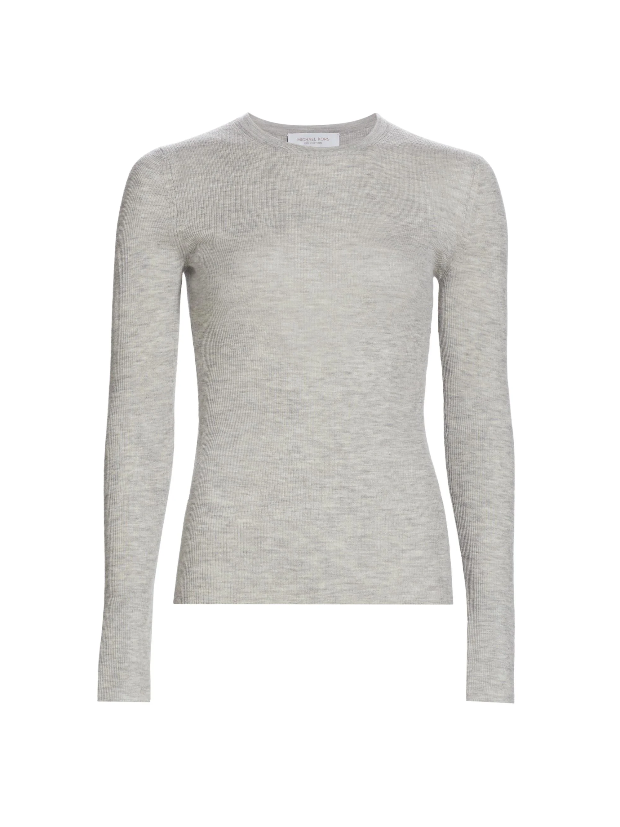 Women's Hutton Ribbed Cashmere Sweater - Pearl Melange - 1