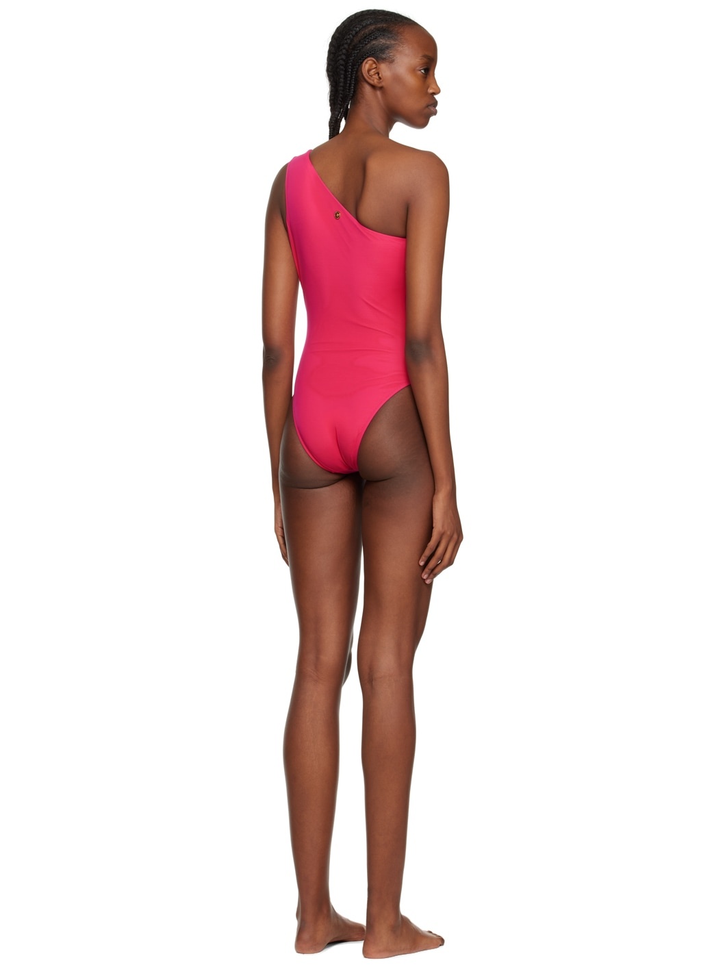 Pink Slashed One-Piece Swimsuit - 3