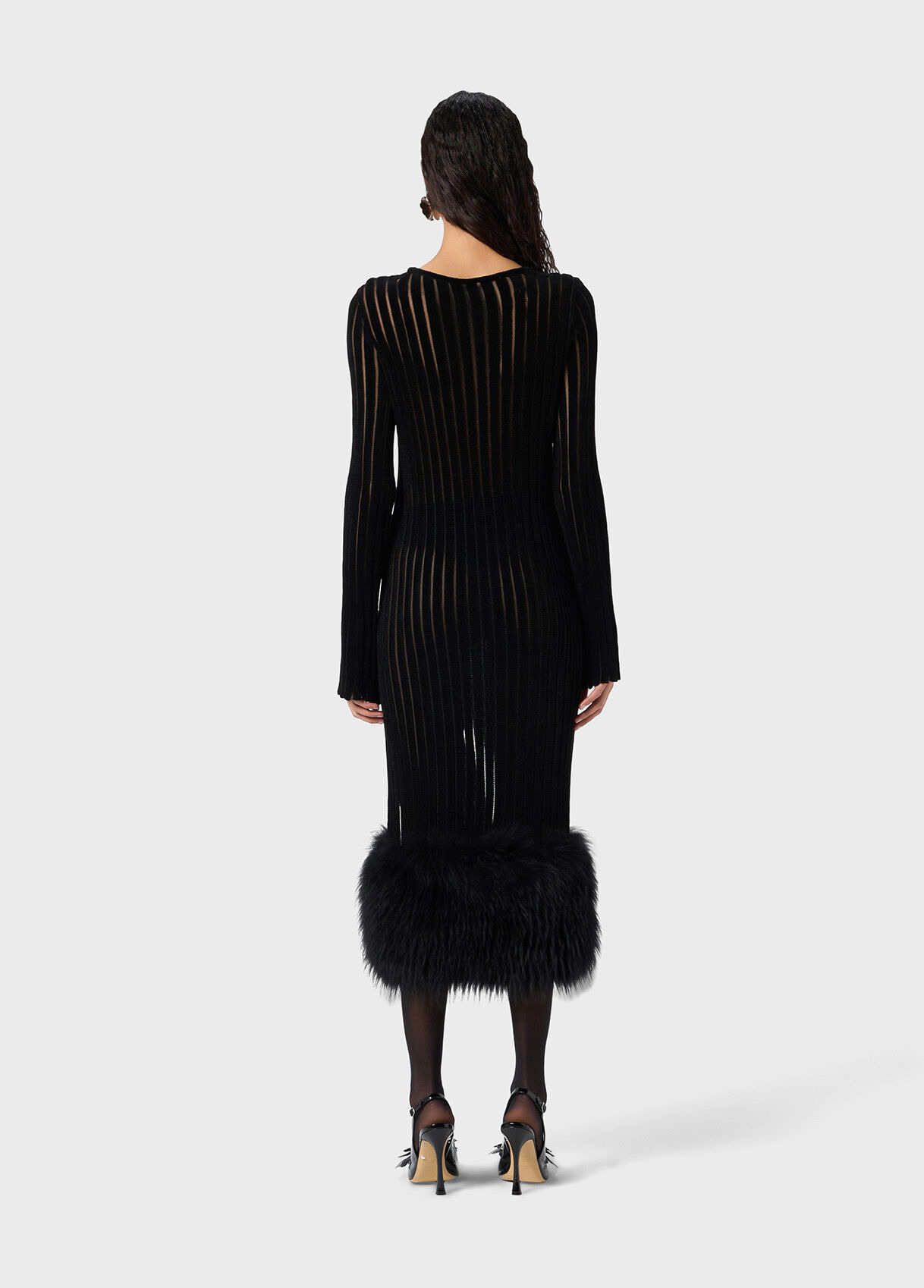 MIDI KNIT DRESS WITH FUR - 3