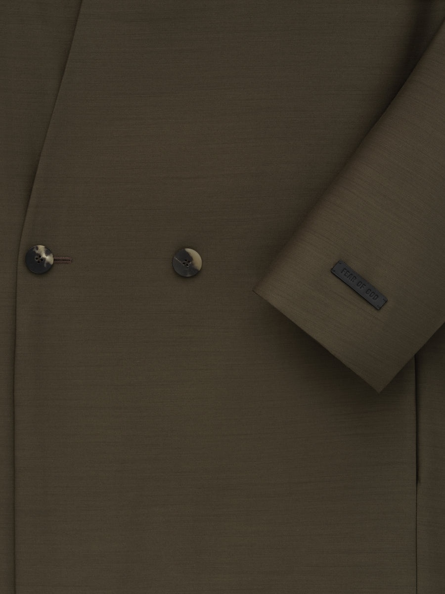 Wool Silk Relaxed Lapelless Blazer - 3