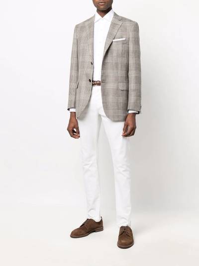 Brioni checked singled-breasted blazer outlook