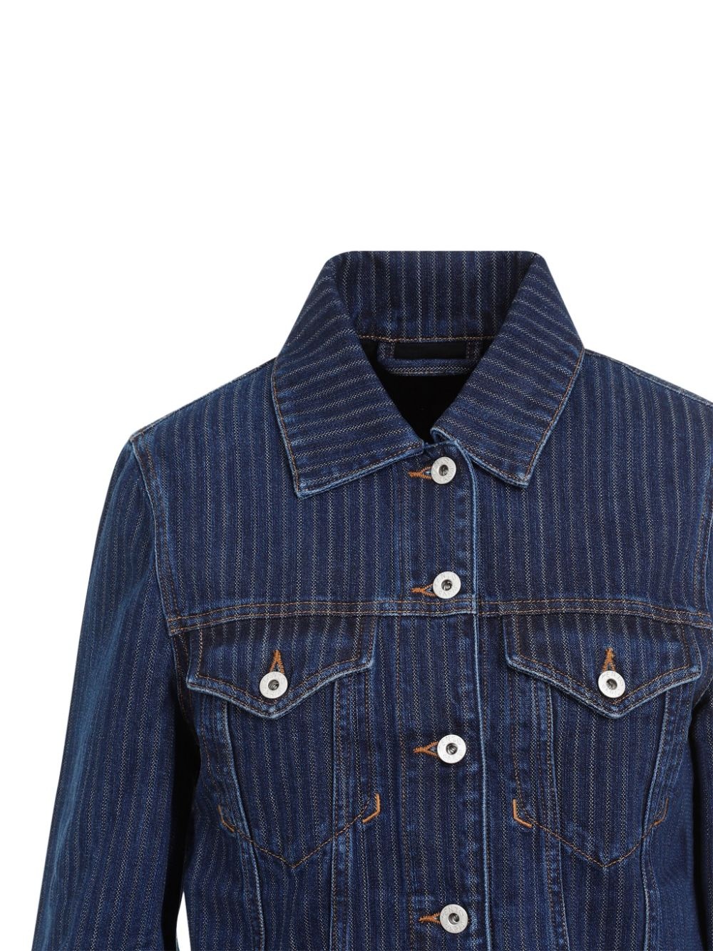 striped denim jacket - 3