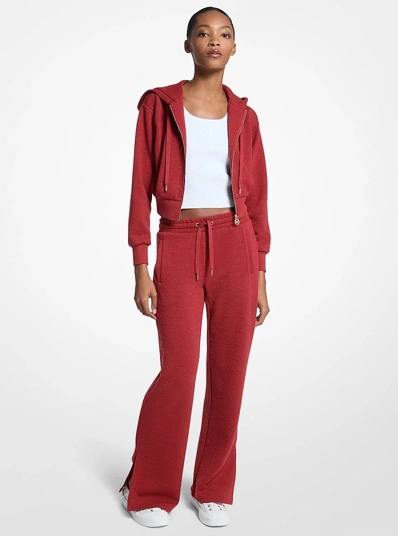 Logo Jacquard Knit Pants - 1