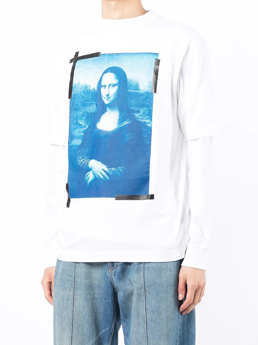 Monalisa-print long-sleeve cotton T-shirt - 3