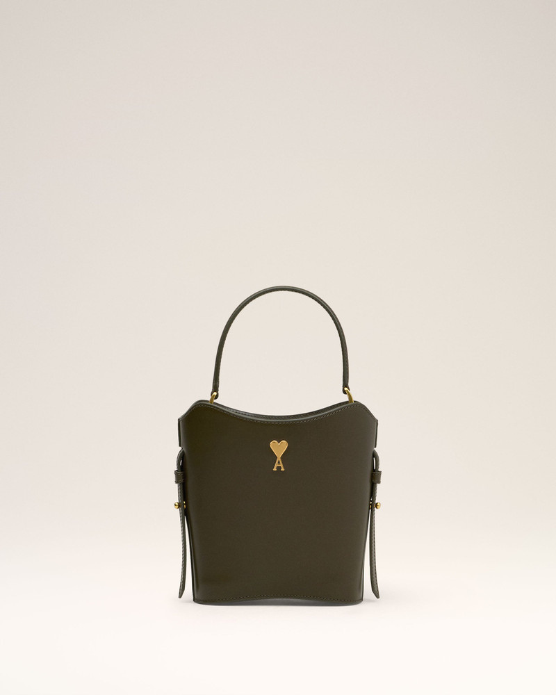 GREEN LEATHER MINI PARIS PARIS BUCKET BAG 1