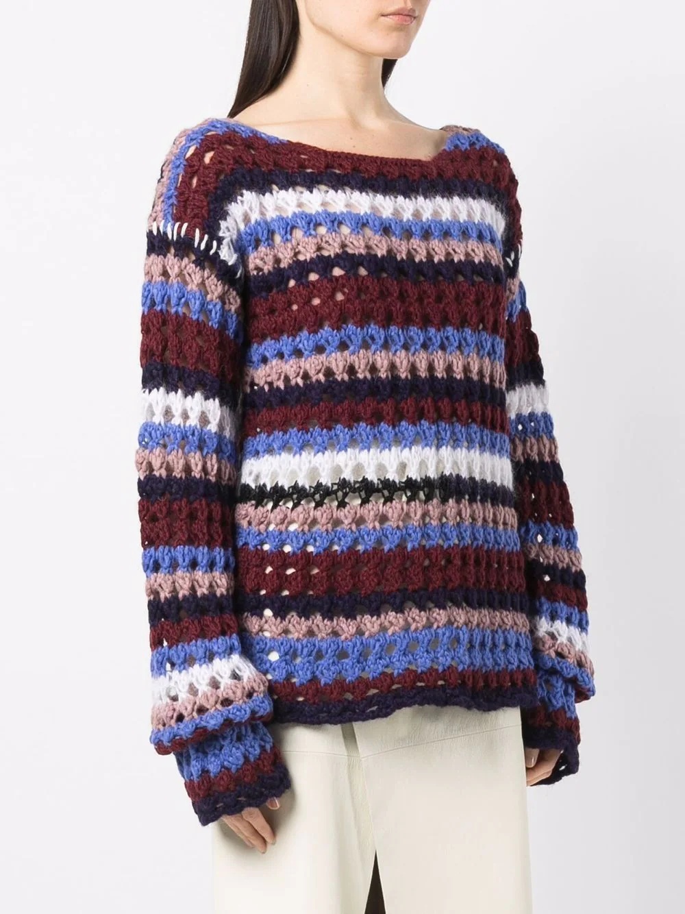 chunky knit boat-neck jumper - 3