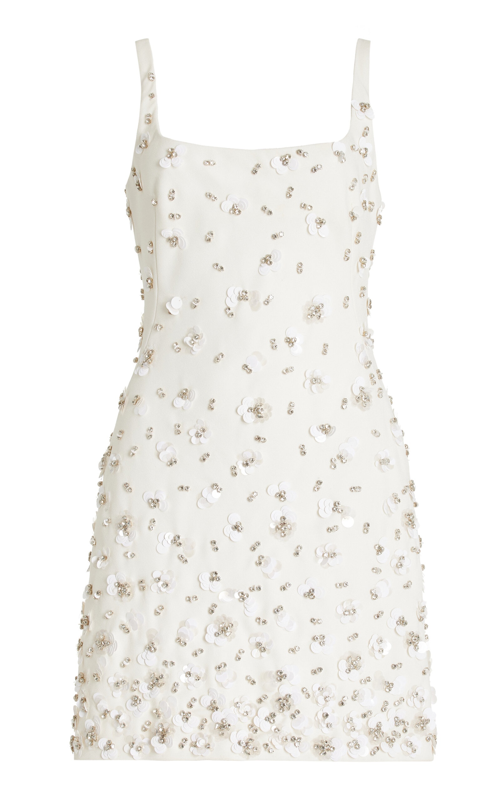 Ziva Crystal-Embellished Crepe Mini Dress ivory - 1