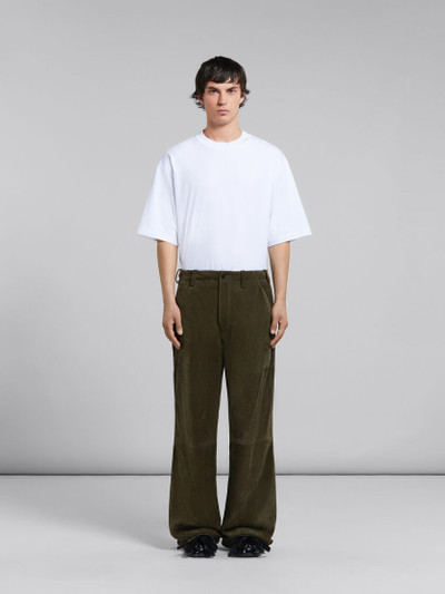 Marni GREEN COMPACT SUEDE TROUSERS outlook