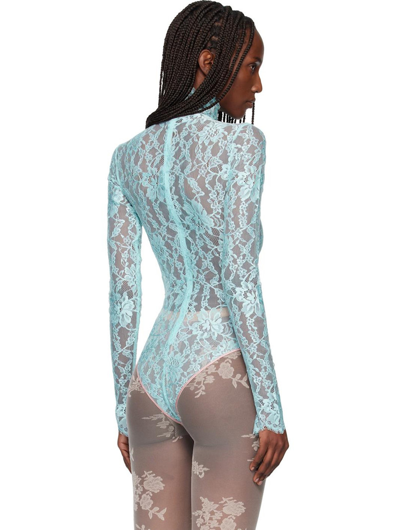 Blue Floral Lace Bodysuit 3