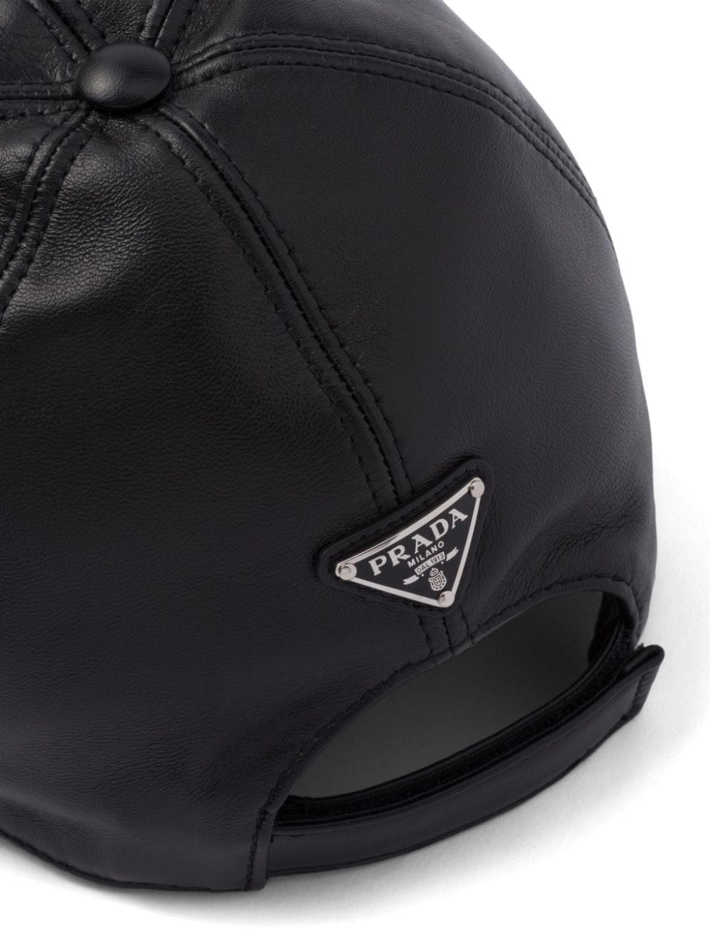 triangle-logo nappa-leather cap - 3