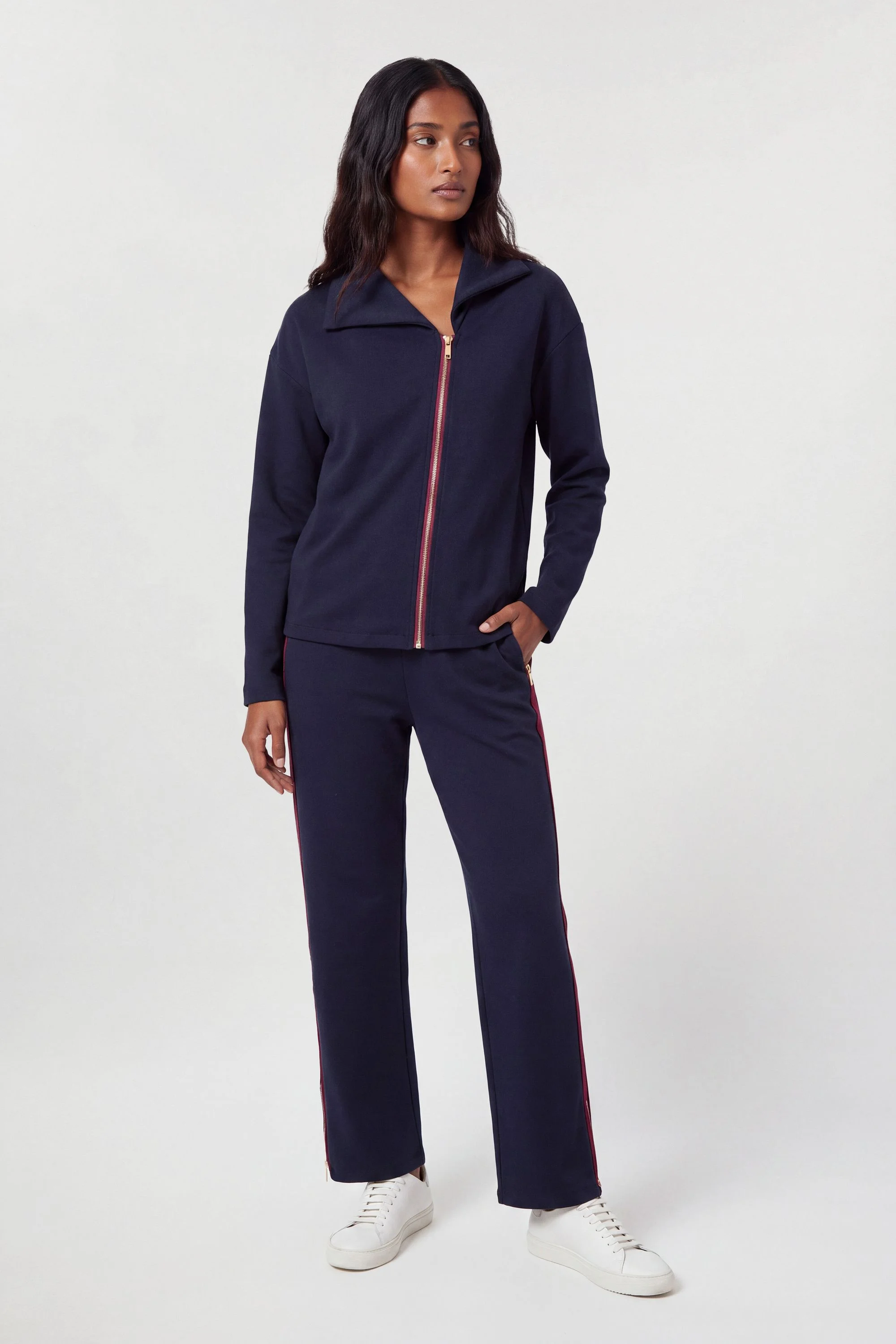 Viscose Blend Off Duty Zip Front Jacket - 1