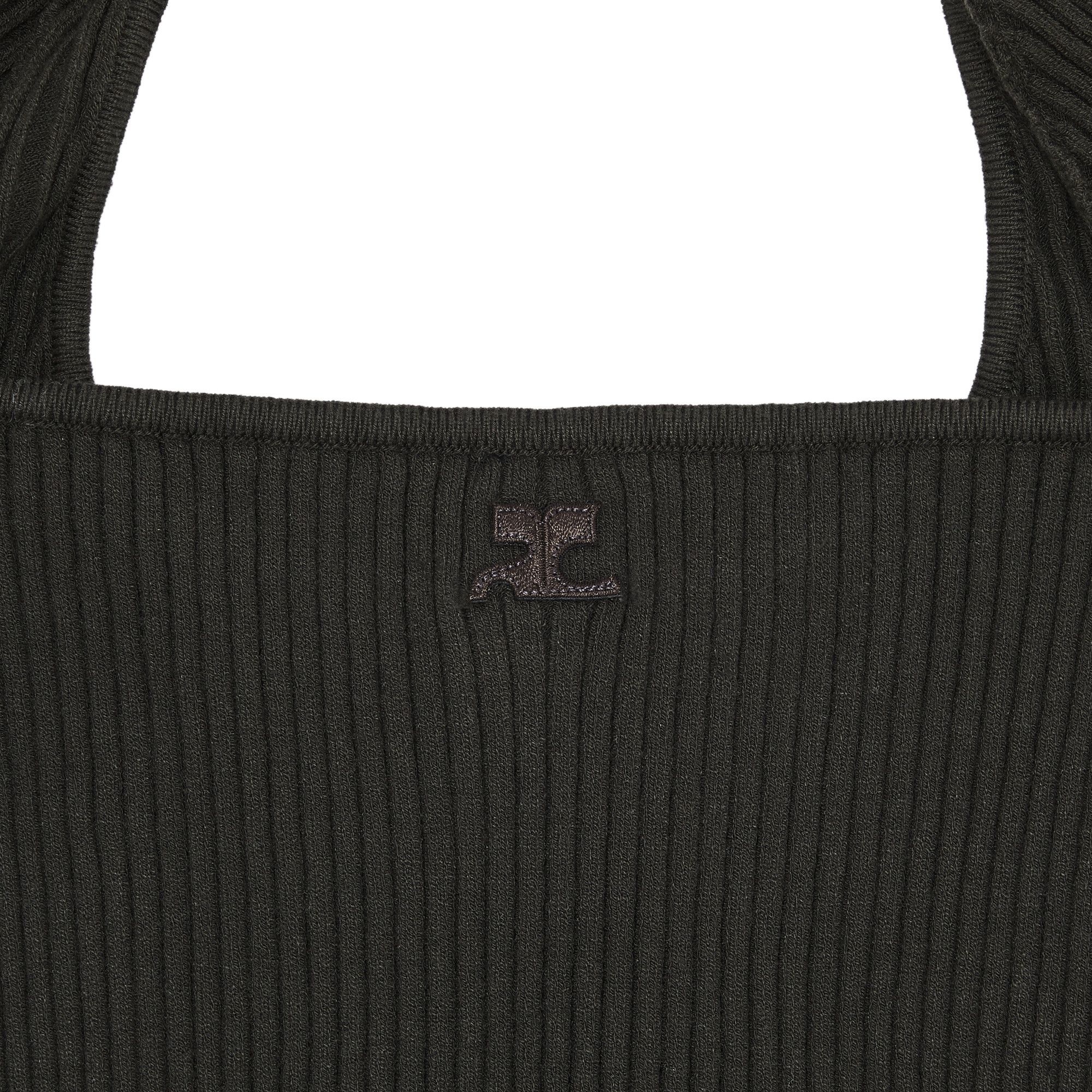 Courrèges Hyperbole Rib Knit Mini Dress 'Mud Brown' - 3