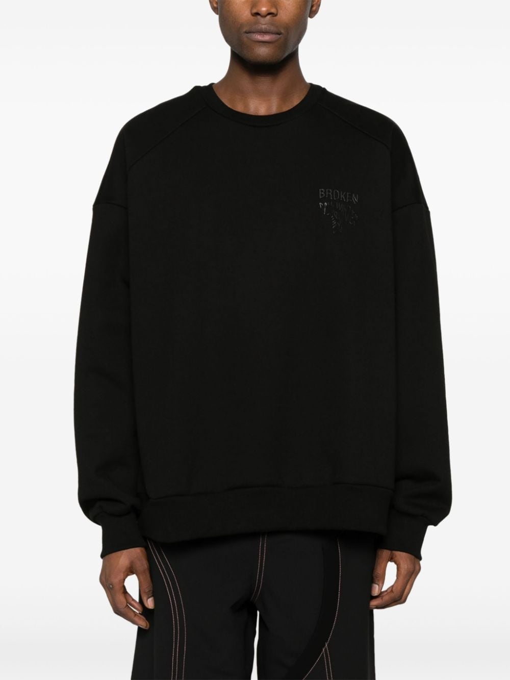 embroidered-logo sweatshirt - 3