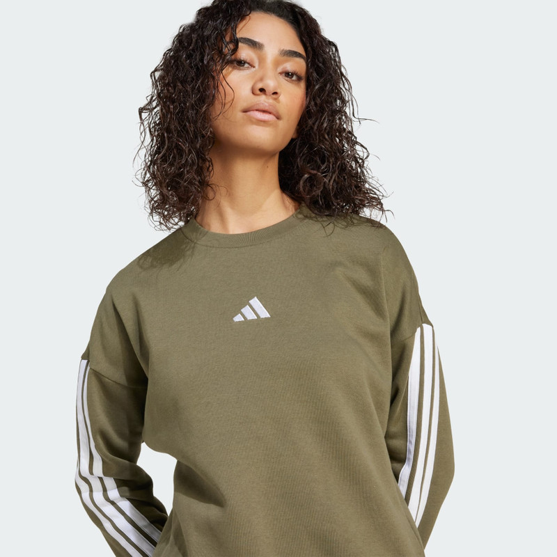 Essentials 3-Stripes Fleece Sweatshirt 6