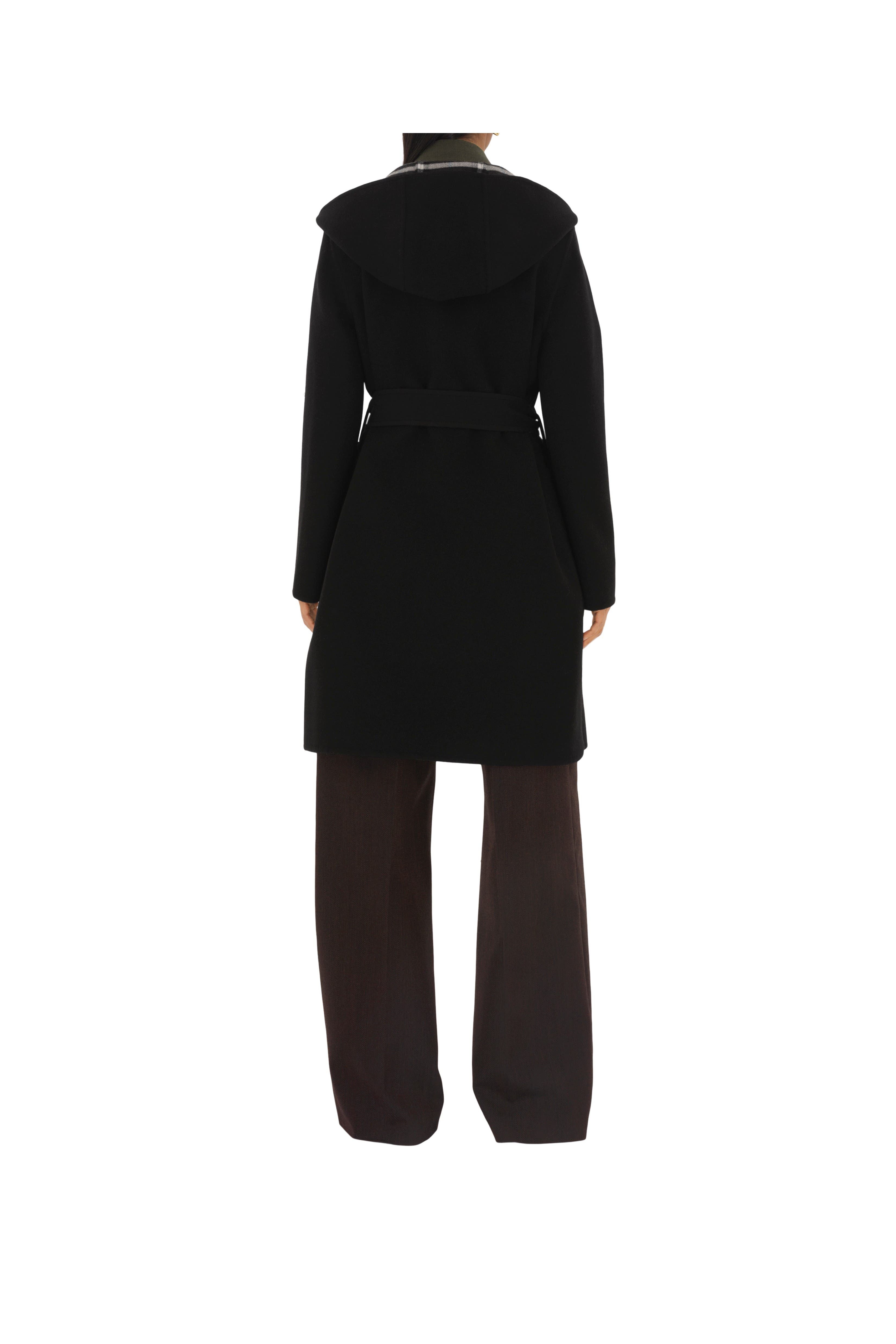 burberry Mid-length Reversible Check Wool Car Coat in Black at Nordstrom - 5