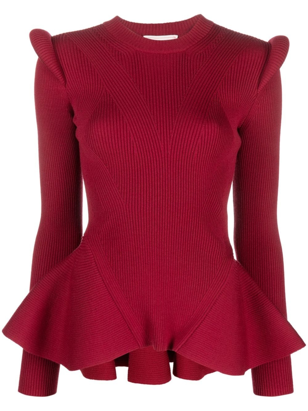 long-sleeve knitted top - 1