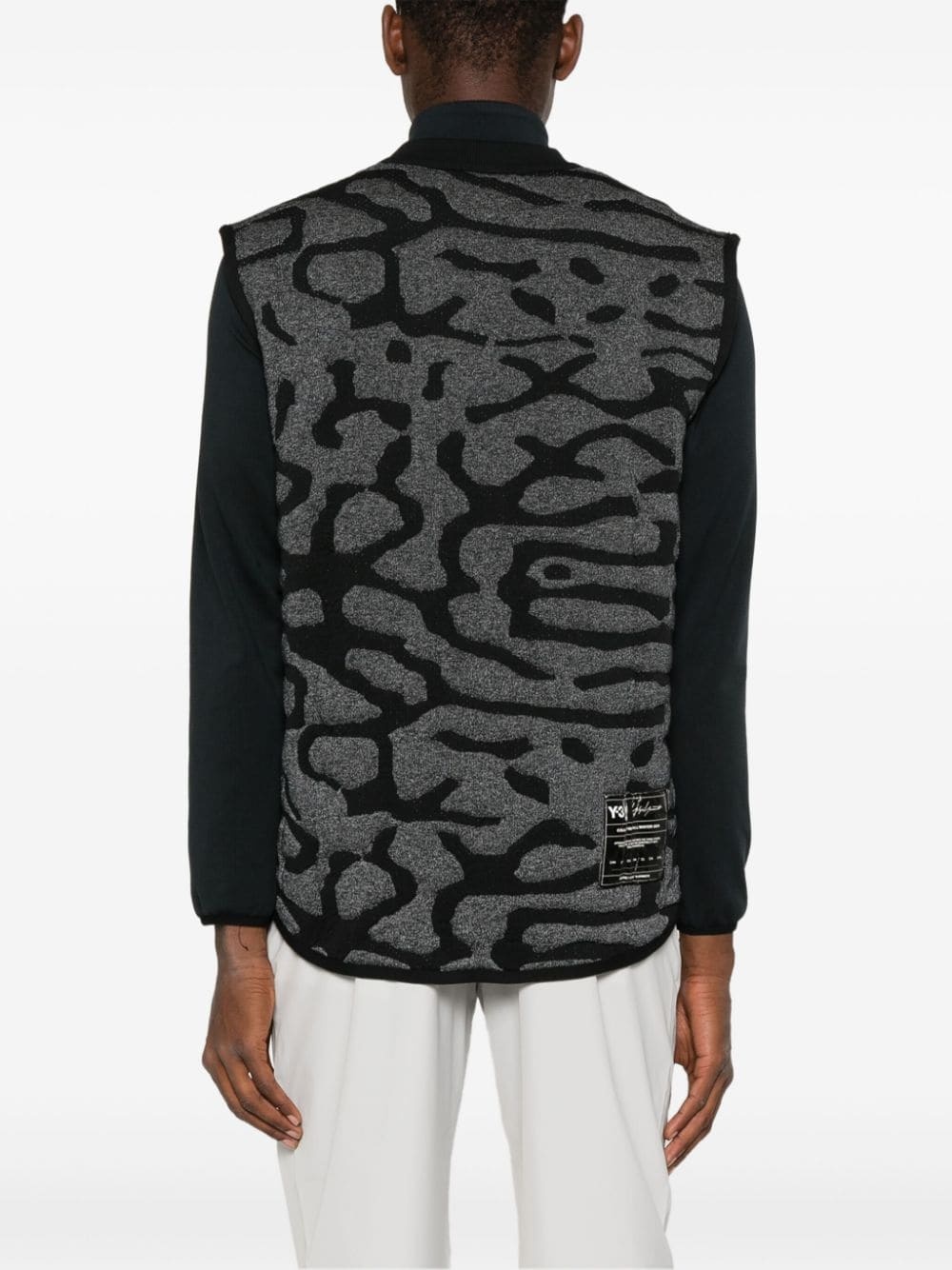 patterned-jacquard gilet - 4