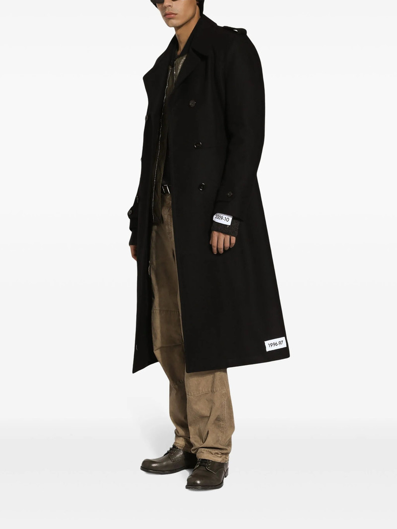 Dolce & Gabbana Double-breasted Logo-patch Coat outlook