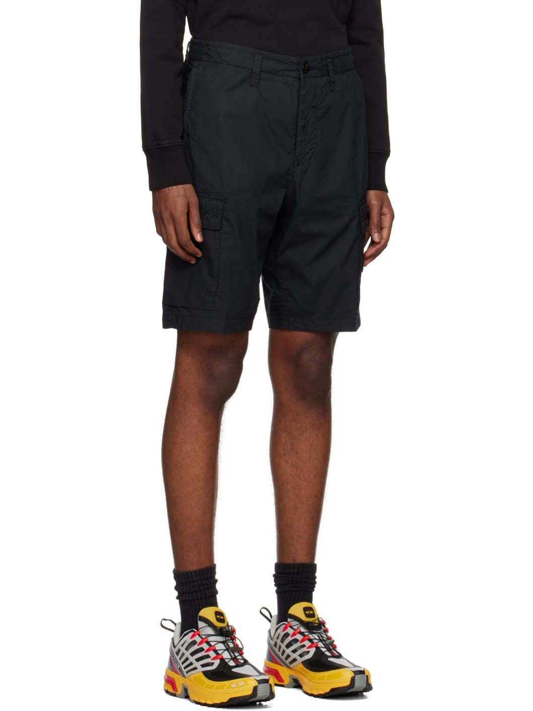 Navy Patch Cargo Shorts - 2