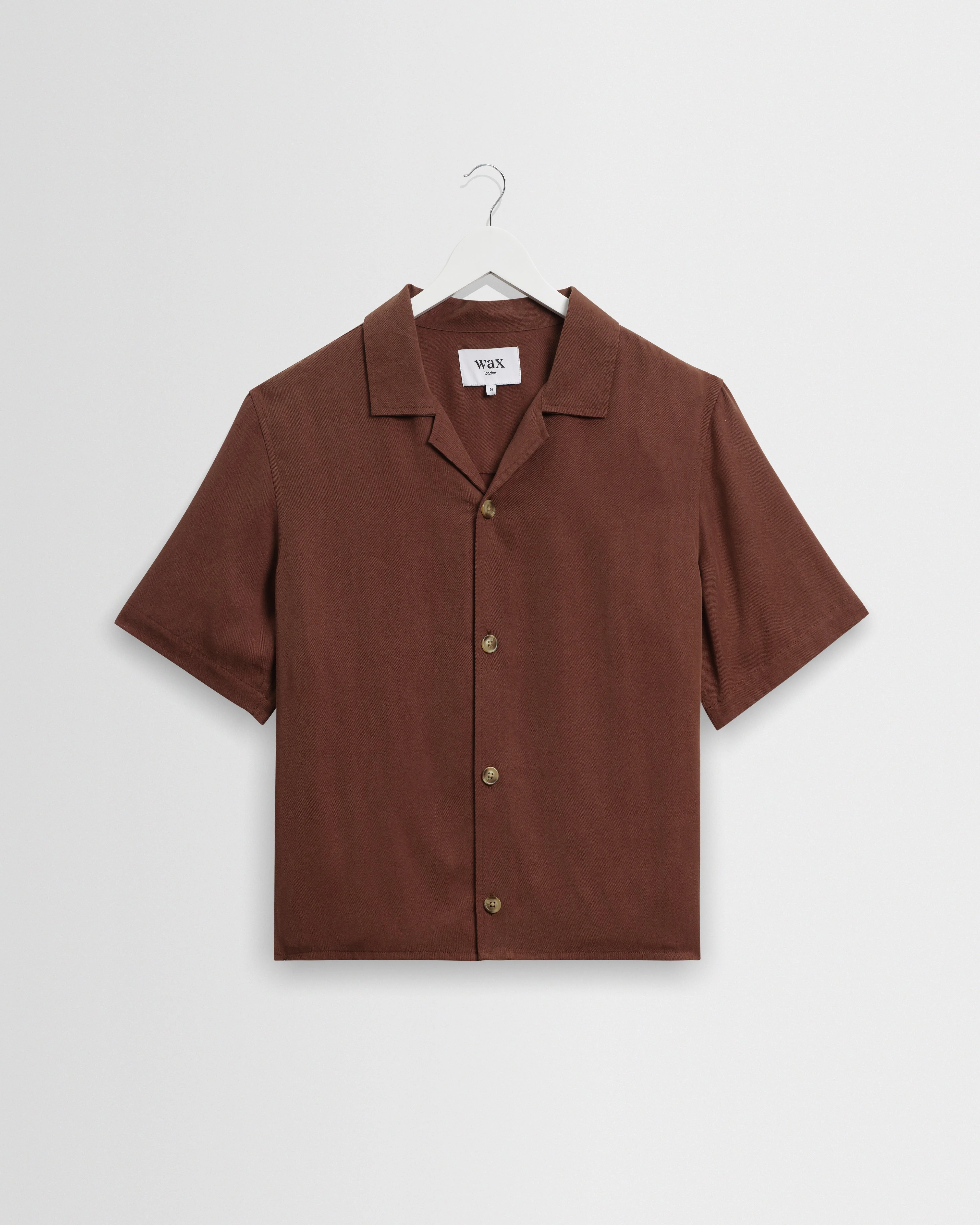 Curzon - Brown Lyocell Twill Short-Sleeve Shirt - 1
