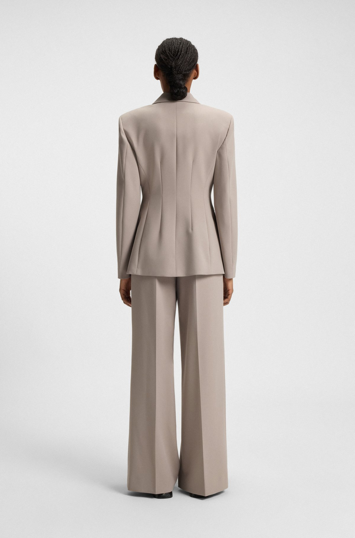 REGULAR-FIT PANTS WITH WIDE LEG IN STRETCH FABRIC - 4