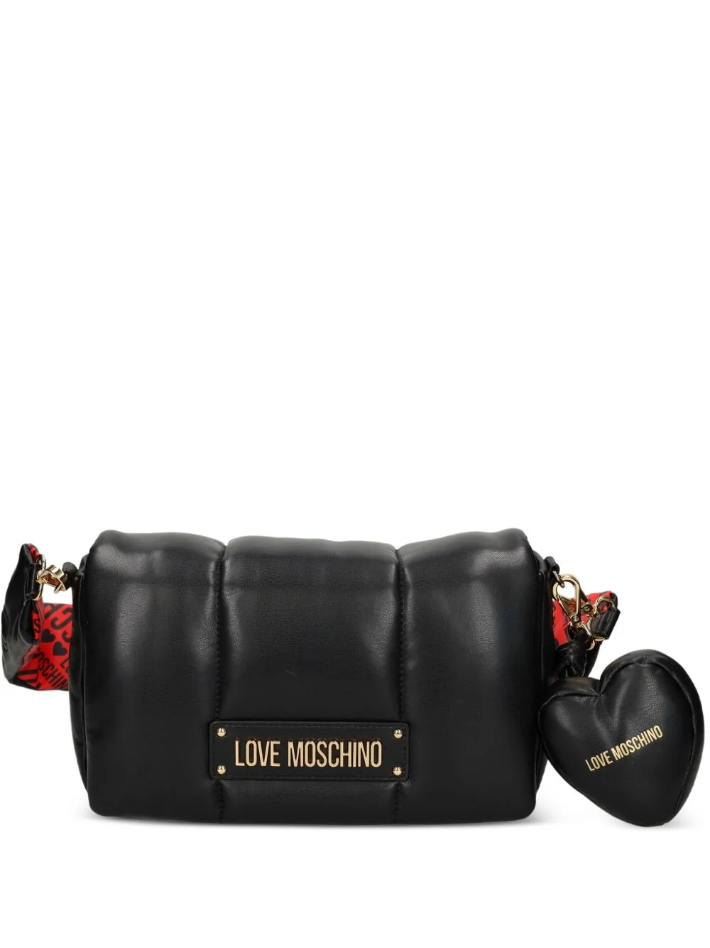 padded heart-charm shoulder bag - 1