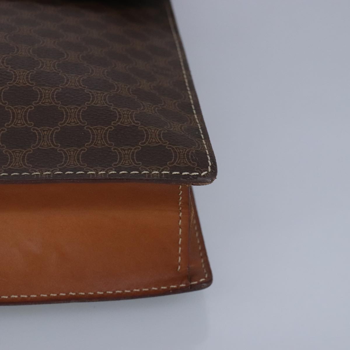 CELINE Macadam Canvas Business Bag Pvc Leather Brown Gold - 16