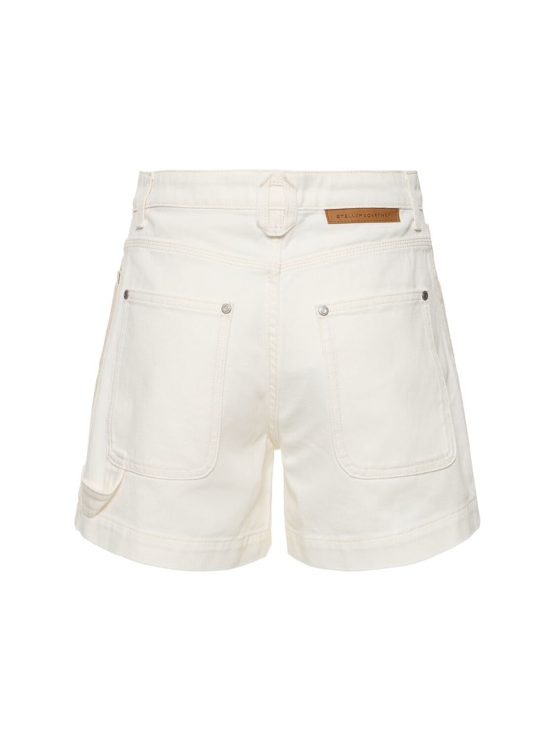 Denim mid waist shorts - 5