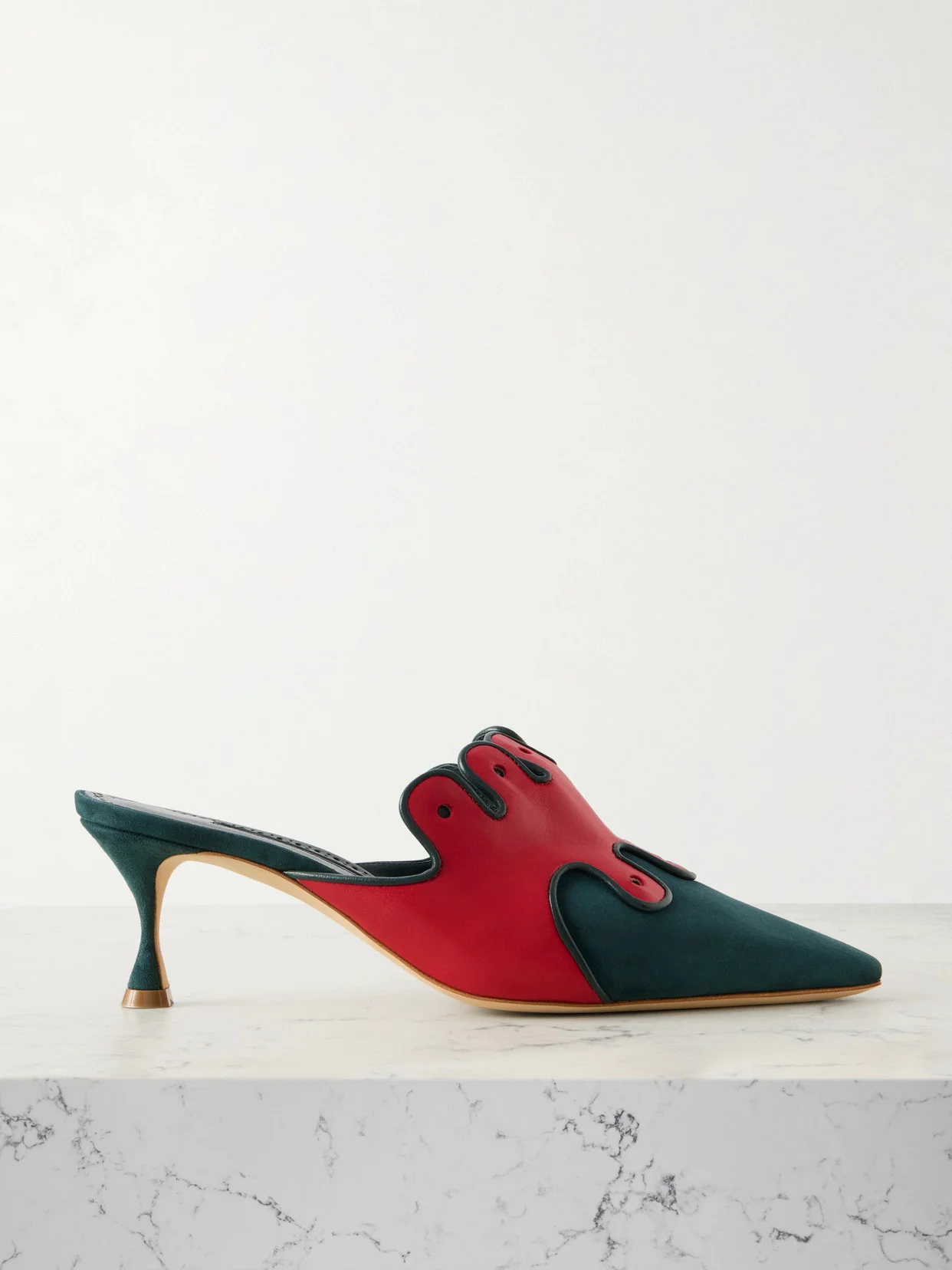 Tapansa 50 Leather-trimmed Suede Mules - 1