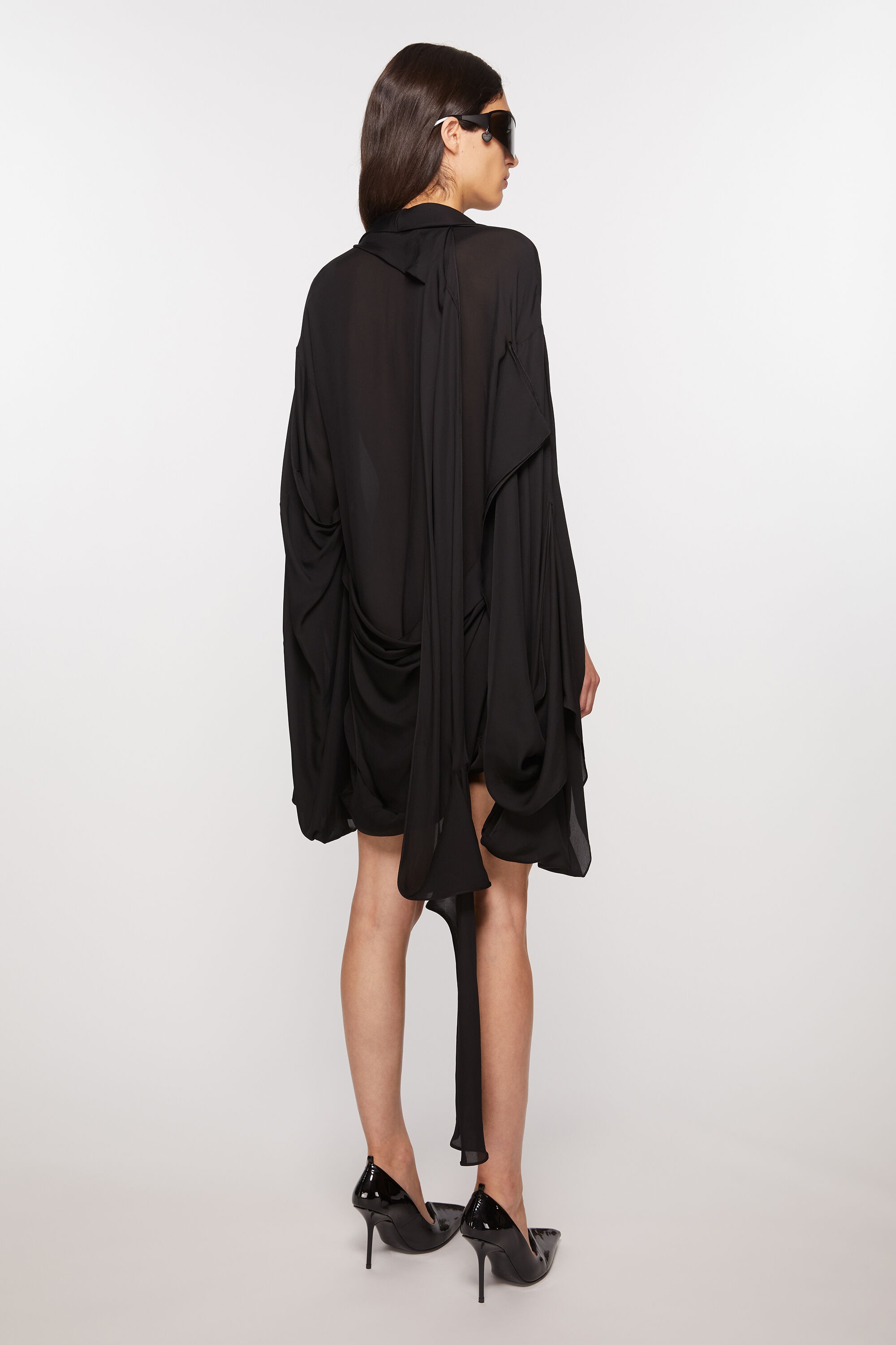 Dress draped scarf - Black - 4