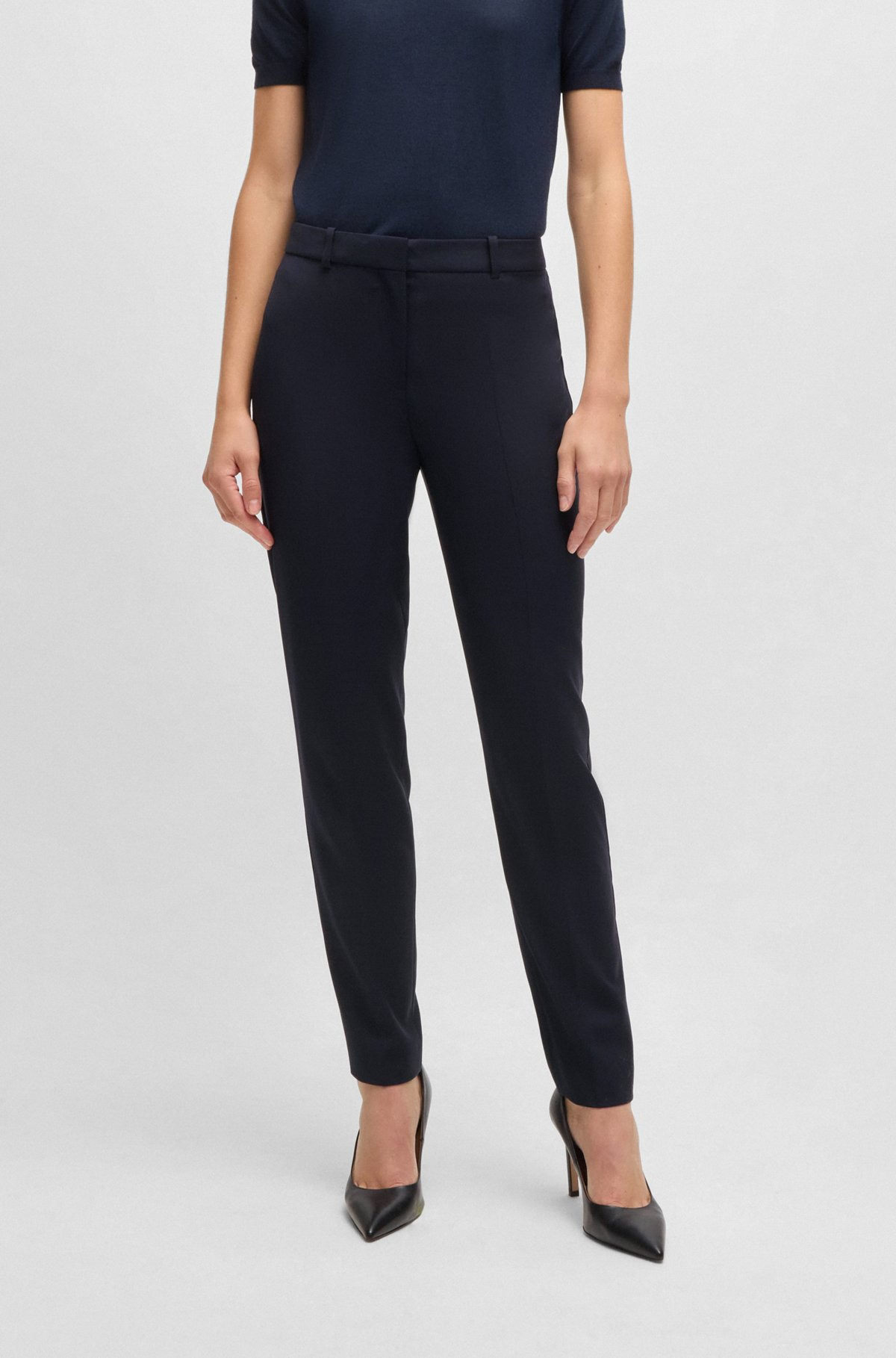 REGULAR-FIT TAPERED-LEG PANTS IN CHECKERED VIRGIN WOOL - 2