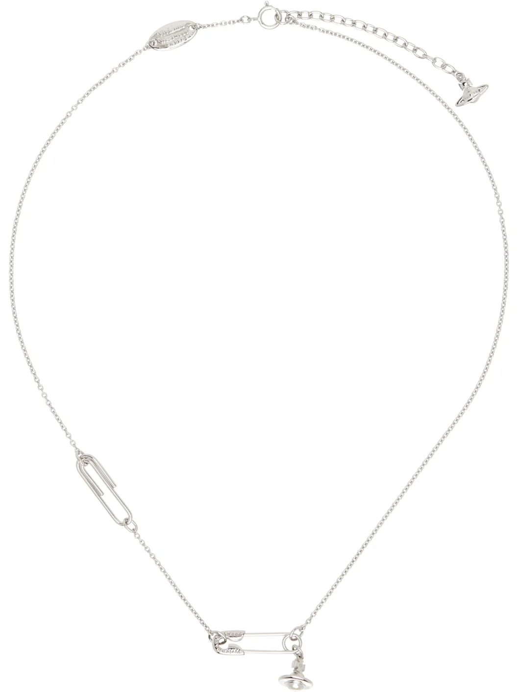 Safety Pin Pendant Necklace - 1