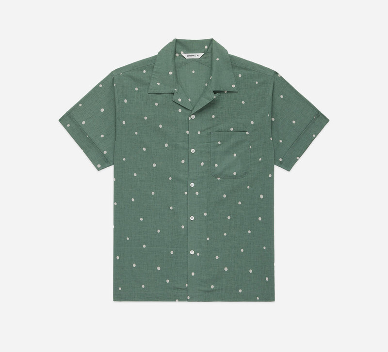Vacation Shirt - Sage Polka Dot 1