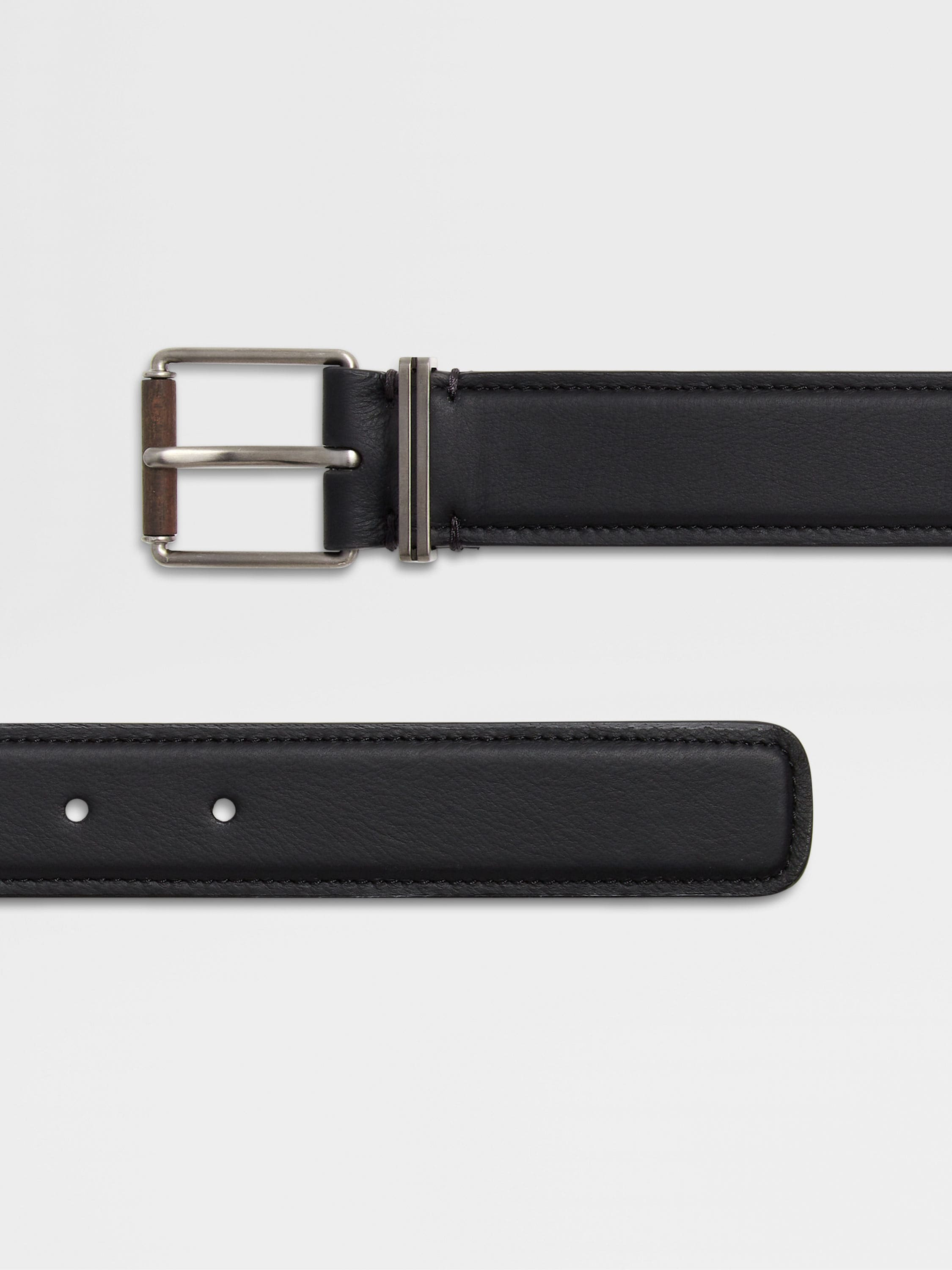 BLACK LEATHER BELT - 2