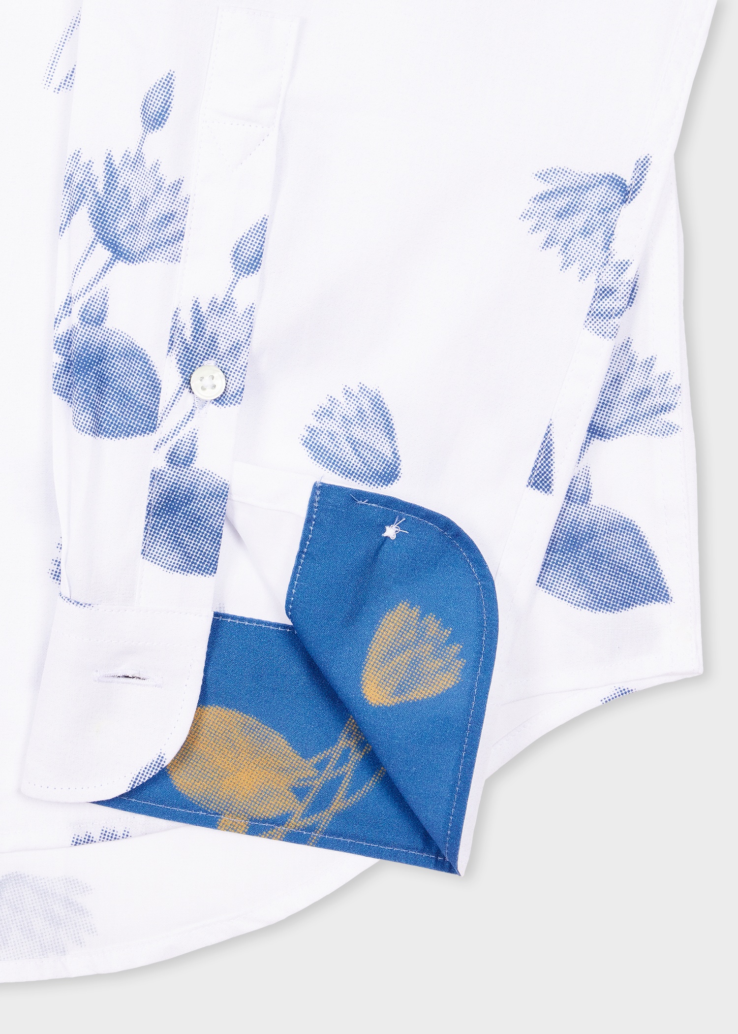 Tailored-Fit White 'Half Tone Floral' Organic Cotton Shirt - 2