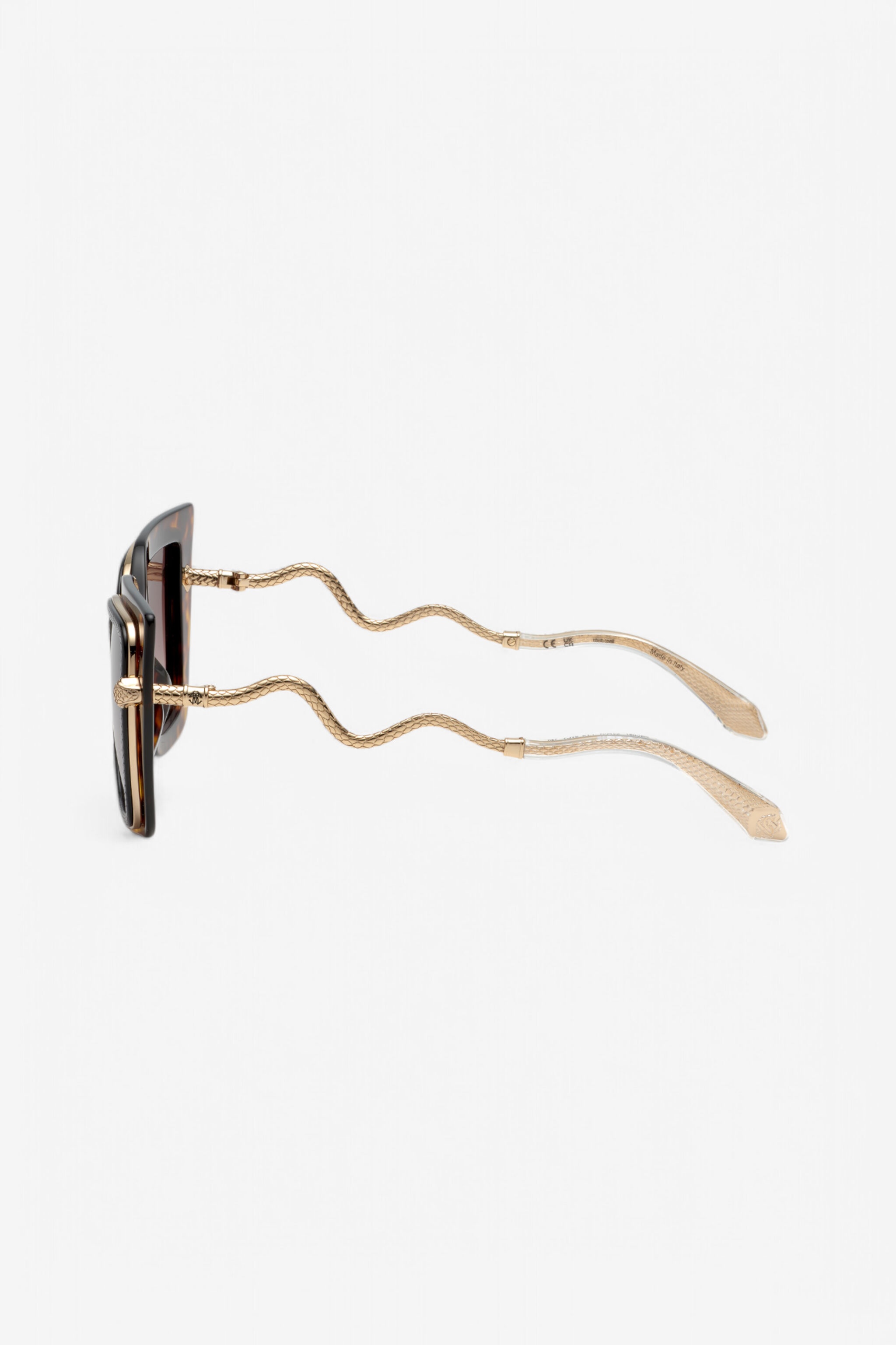 Wide and feminine front sunglasses with double ring decoration - 4