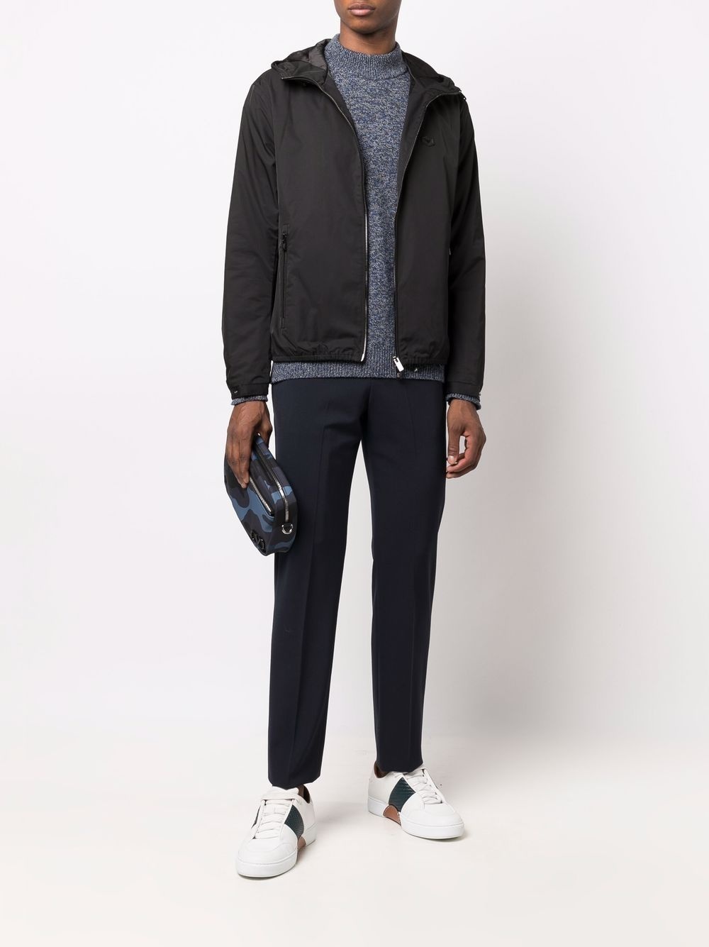 logo-patch zip-up lightweight jacket - 2