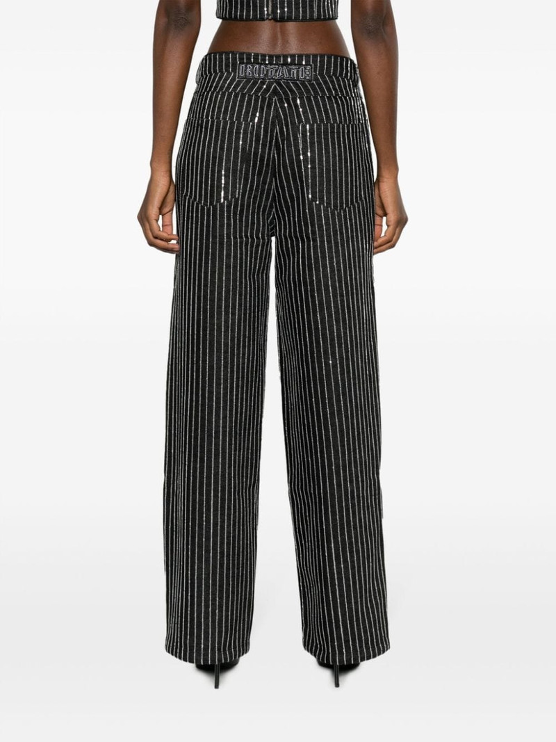 sequinned striped wide-leg trousers 4