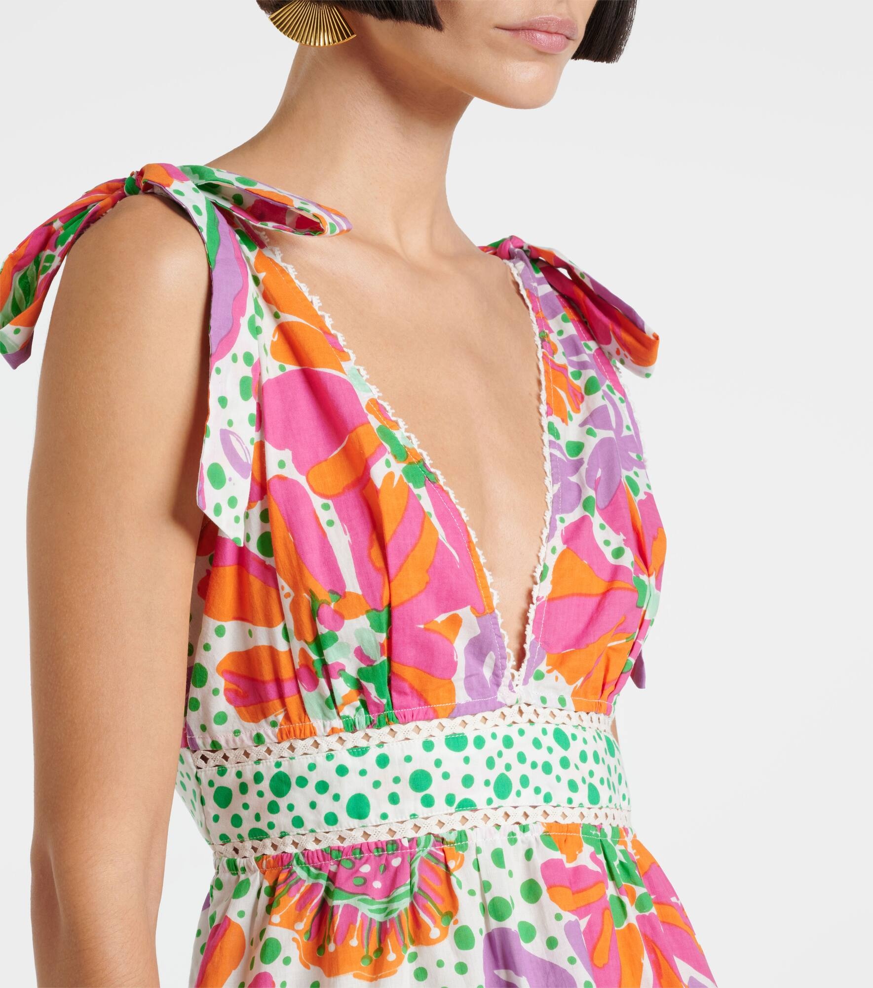 Cara printed cotton minidress - 4