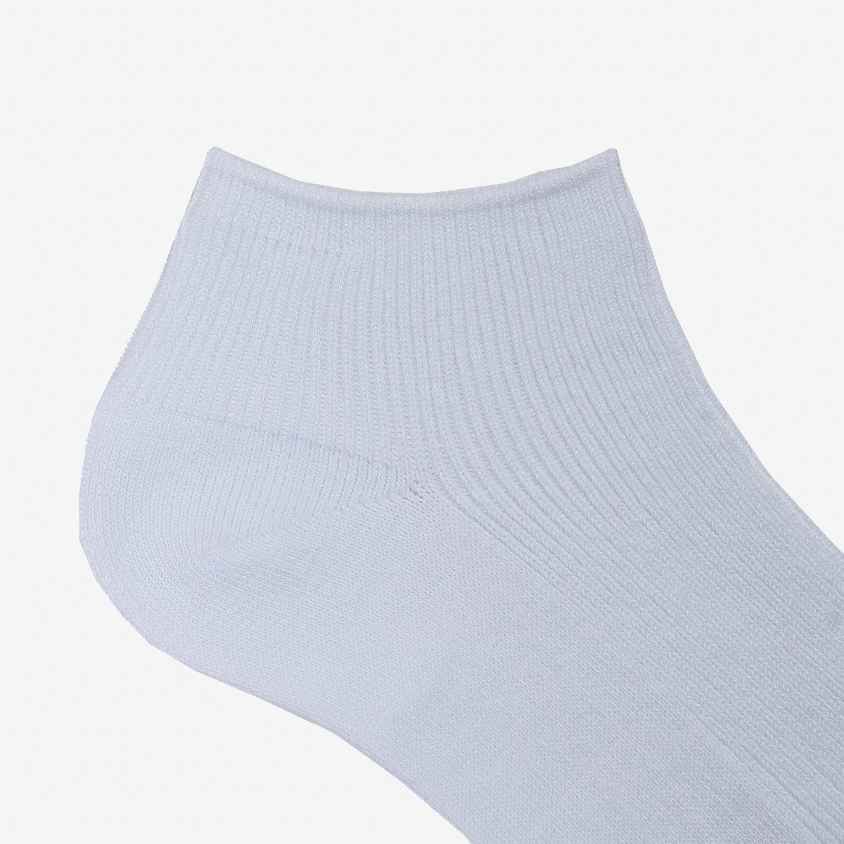 UTSS-WHT UTILITEES Mixed Cotton Sneaker Socks - White - 3